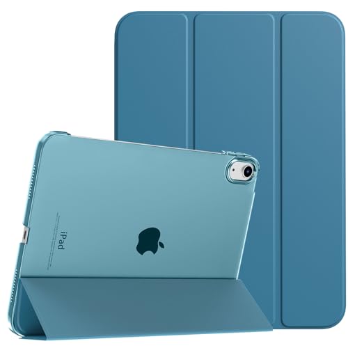 TiMOVO Coque Compatible avec iPad (A16) 11ème Génération 11 Pouces 2025/iPad 10ème Génération 10,9 Pouces 2022, Légère Housse Arrière Translucide en PC avec Réveil/Sommeil Auto, Bleu Paon