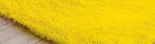 Image of Polyester Fluffy Fur Rugs & Modern Shaggy Floor Carpets for Living Room,Sofa Area,Hall,Kids Room,Guest Room | Elegent Bedside Runners for Besdroom(5X8 Feet Yellow)