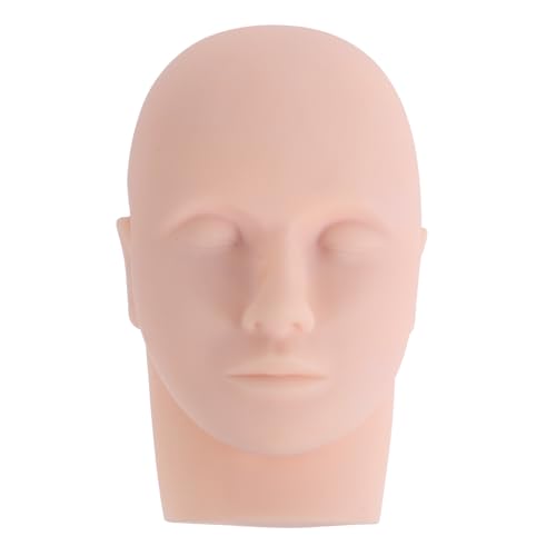 Vaguelly Cabeza para Maquillar de Silicona Adecuado para Principiantes Cabeza de Práctica de Pestañas y Masaje y Maquillaje para Entrenamiento de Extensiones de Pestañas