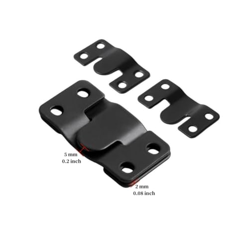 Image of 4 Pairs Interlocking Flush Mount Bracket Picture Hanging Hooks Stainless Steel Heavy Duty Photo Frame Hook Large Picture Hanger Buckle Furniture Connector Headboard Wall Mounting Hardware（Black）