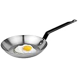 Modern Innovations 8.8' Carbon Steel Fry Pan - Non-Stick French Style Skillet with Riveted Metal Handle - Induction Safe Carbon Steel Skillet for Professional Cooks - Sauté, Stir Fry, Searing, Camping