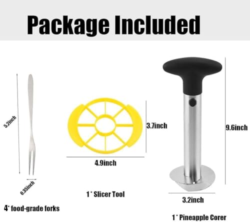 Pineapple Corer and Slicer Tool - Upgraded Stainless Steel Fruit Pineapple Peeler Corer Slicer Cutter with Food-Grade Forks grehehjehgnnnnn