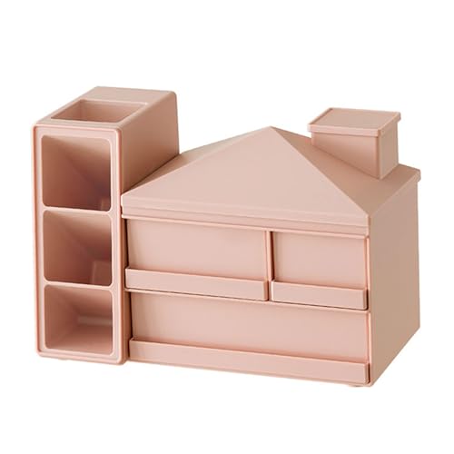 モダンな角度付きペン&文具ホルダー 取り外し可能な引き出しボックスデザイン コンパクトな学習机用 (119文字) 省スペースデスク収納