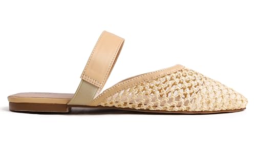 FEVERSOLE Pointed Toe Casual Slingback Flat Mules Women's Fashion Buckle Strap Slide Summer Slippers3