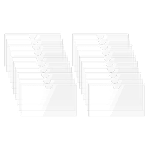 Bolsillos autoadhesivos para tarjetas de índice PVC transparente 10x15 cm paquete de 50 unidades