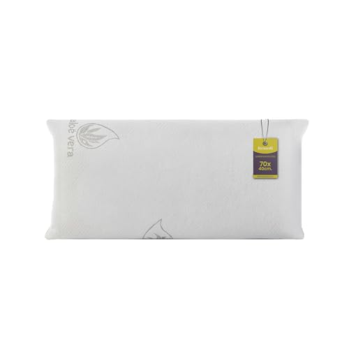 Remedi Almohada Viscoelástica 70x40cm, Núcleo Compacto, Almohada Aloe Vera, Firmeza Media, Antiácaros, Ergonómica, Memory Foam, Desenfundable, Funda con Cremallera Lavable a 40 Grados, Adaptable