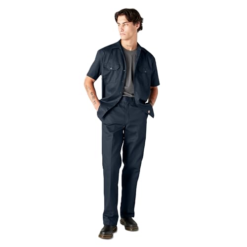 Image of Dickies Men's Short Sleeve Work Shirt - Durable Twill Button Down Shirts for Men, Lightweight Uniform for Daily Wear