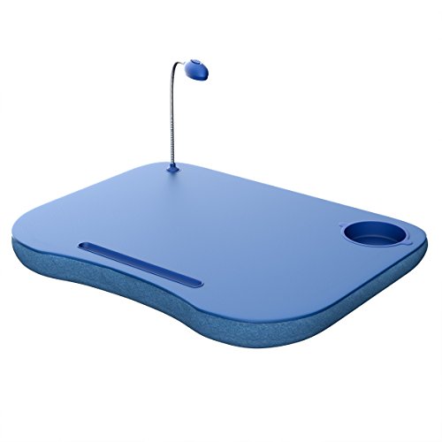 Laptop-Lap-Desk-Portable-with-Foam-Filled-Fleece-Cushion-LED-Desk-Light-Cup-Holder-for-Homework-Drawing-Reading-and-More-by-Lavish-Home-Blue