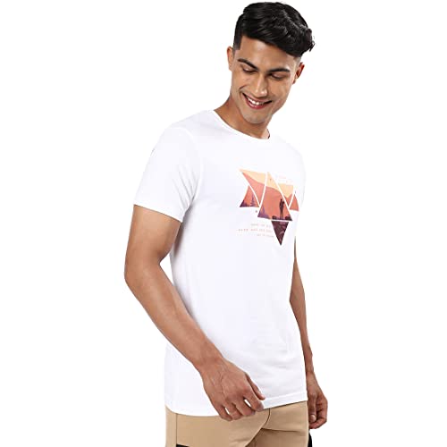 Image of Bewakoof Men's Printed 100% Cotton T-Shirt - Regular Fit, Round Neck, Half Sleeves