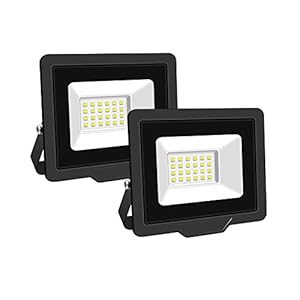 PICAA Projecteur LED Exterieur,2PCS 20W Projecteur Exterieur,IP66 Etanche 2000LM Spot LED Extérieur Puissant, Lumières d’inondation.pour jardin, Garage,Patio,Grange,Cour (6500K Blanc Froid, 20W)
