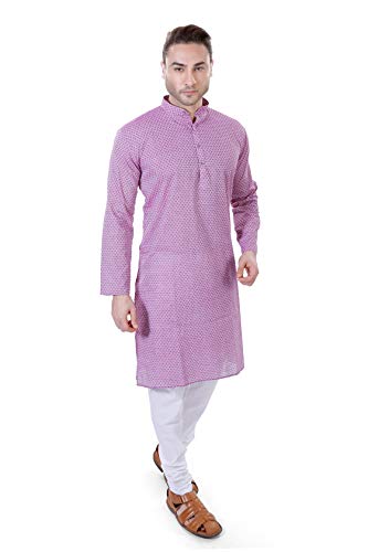 Image of LUCKWIN Men's Regular Fit Cotton Kurta Pyjama Set, Full-Sleeve, Mandarin Collared Neck, Ideal for Every Occasion, Cotton Made, Lightweight and Comfortable
