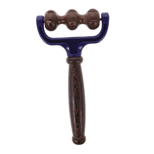 Beaupretty rodillo de masaje herramientas de masaje masajeador de pies de madera rodillo de cuello rueda de galleta trasera rodillo de mano para palo muscular trasero rollito Café