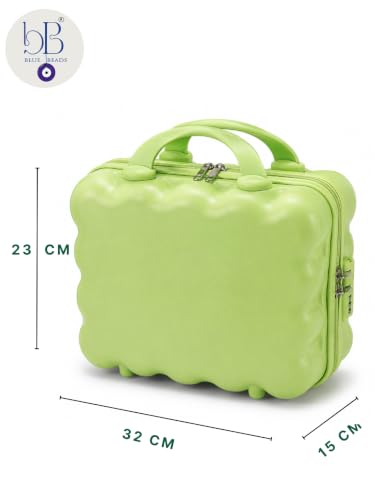 Image of Travel Makeup Case with Lock & Luggage Strap, ABS Hard Shell Cosmetic Vanity Case, Portable Makeup Organizer for Women, Beauty Storage Box for Makeup, Skincare & Toiletries (Mint Green, MODEL1)