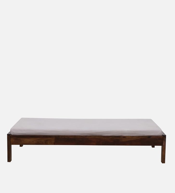 Image of Solid Sheesham Wood Urban Single Bed Without Storage | Wooden Single Bed Cot Palang Furniture for Bedroom Living Room Home and Hotel (Provincial Teak Finish)