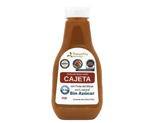 Keto, Cajeta Keto Dulce de Leche estilo Cajeta Sin azúcar Endulzado con Monk Fruit, 250ml