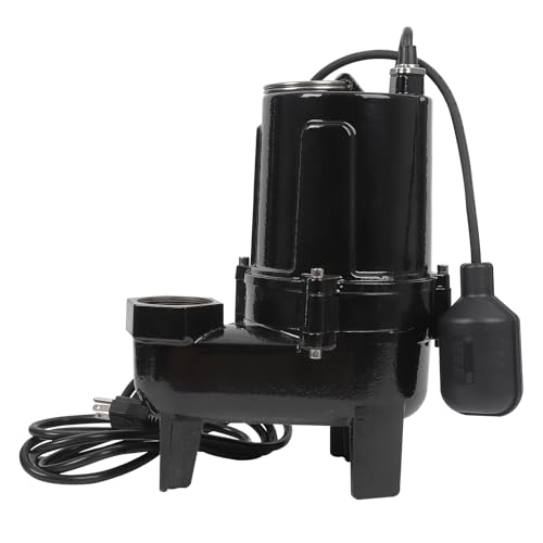 1.75HP Submersible Sewage/Effluent Pump, Cast Iron Sump Pump for Swimming Pool Garden Basement Tub Pond Draining, 7272 GPH Portable Transfer Clean/Dir