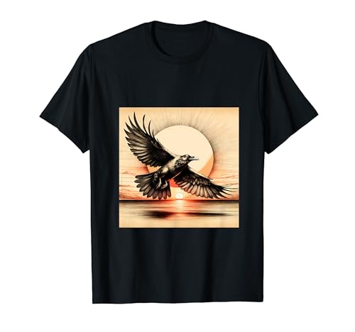 Raven Mythical Crow T-Shirt: Mirlo inspirado, mitología T Camiseta