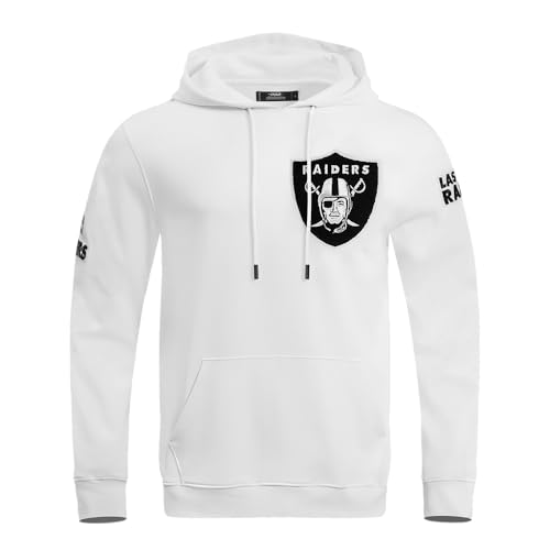 Pro Standard Mens NFL Las Vegas Raiders Classic Chenille Pull Over Hoodie White XL
