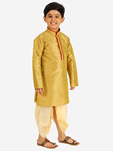 Image of Pro-Ethic Style Developer Boy's Dhoti Kurta For Kid's Silk Self Design Ethnic Wear (SG168 208)