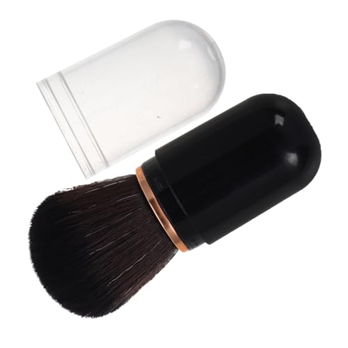 SMASOLO 伸縮可能で携帯便利なミニチークブラシ 軽量で柔らかい肌触りの小型フェイスブラシ プロ仕様のパウダーファンデーション対応 化粧