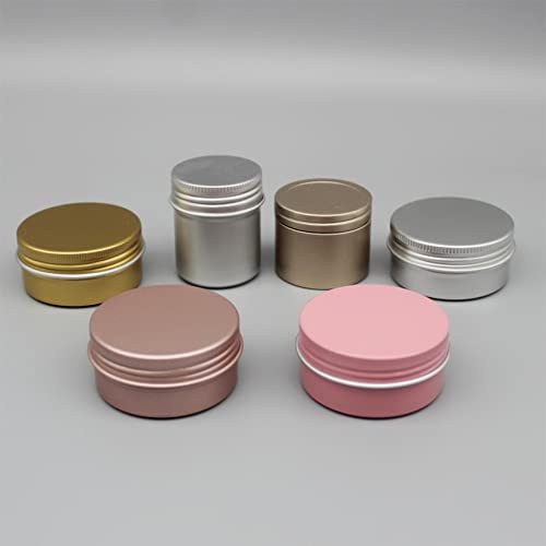 Image of Othmro 12pcs 2.7oz Metal Round Tins Aluminum Tin Cans Containers with Screw Lid, 68 * 42mm(DxH) Silver tin cans for Salve, Spices, Lip Balm, Tea or Candies 120ml