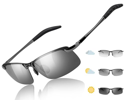 Myiaur Polarized Photochromic Z87 Sunglasses for Men, Day and Night ...