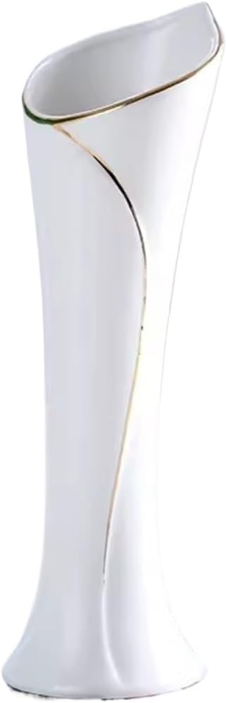 Vase Ceramic Vase Decoration Living Room Flower Arrangement Dry Flower Dining Table TV Cabinet Decoration Suitable for Dining and Living Room Home decoratio(White)