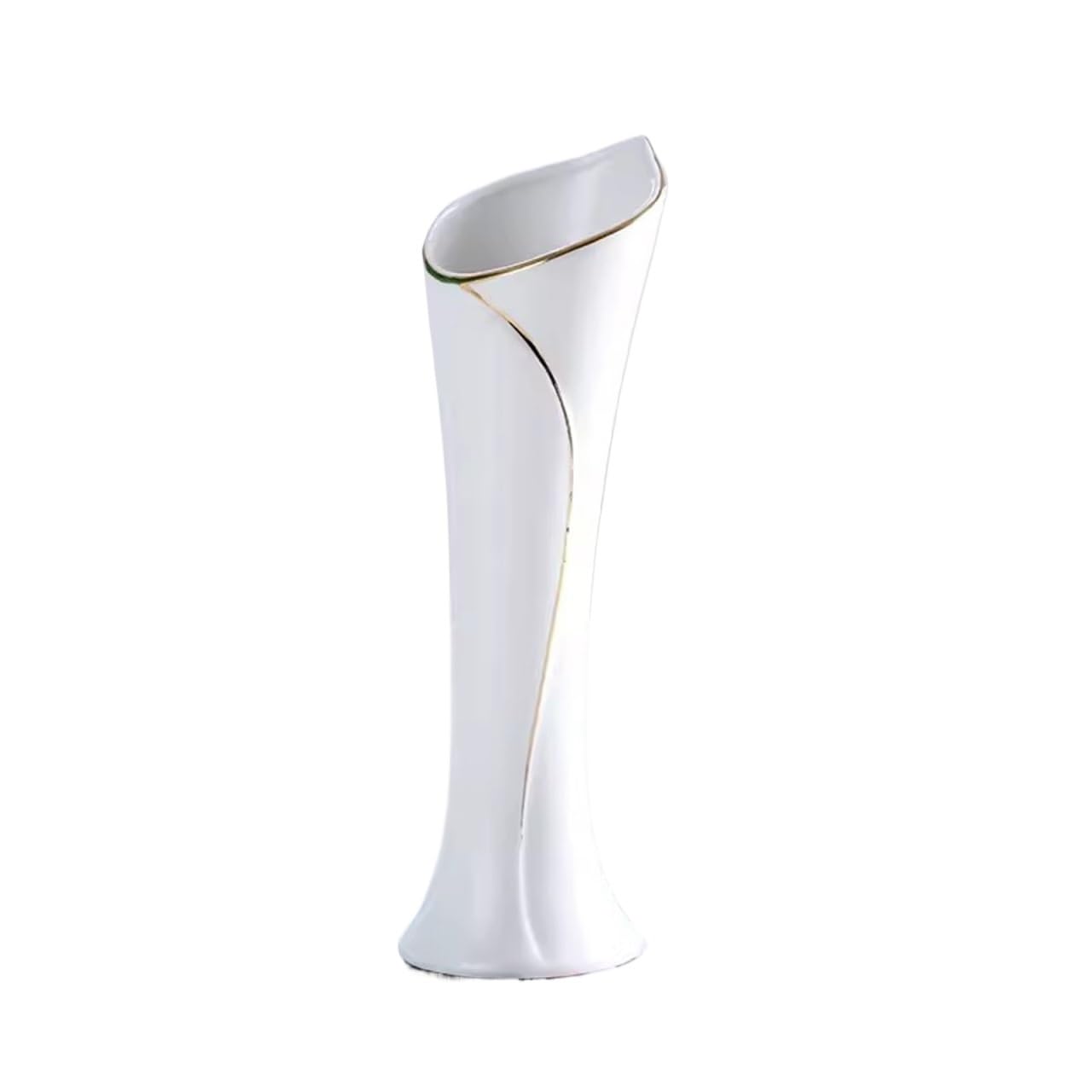 Bzgpmfud Blanc Vase Desktop Flower Ceramic Decoration Living Room Arrangement Dry Dining Table Tv Cabinet(Blanc)