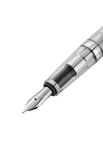 Image of Cross Bailey Light Translucent Clear Resin Fountain Pen - Extra-Fine Nib, Bright Chrome Internal Mechanism, Chrome-Plated Accents