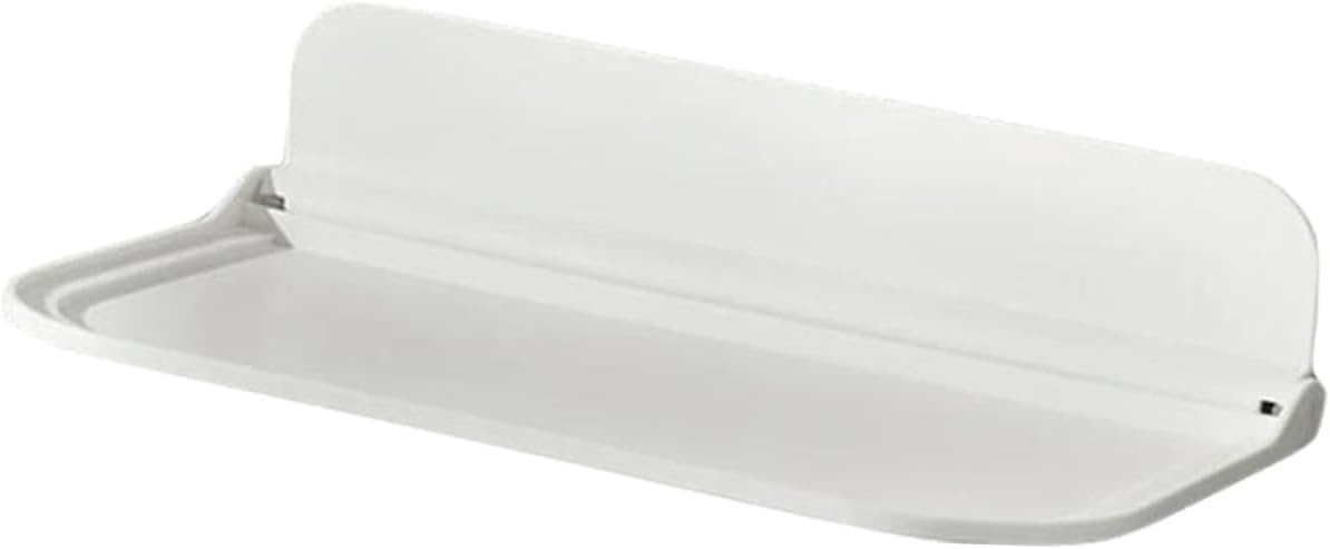 Happyyami Foldable Floating Soap Holder Bathroom Wall Shelf Small White PP