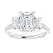 ERRA JEWEL 2CT-5CT Emerald Cut Moissanite Engagement Ring for Women Solitaire Three Stone Anniversary Handmade Ring, Promise Gifts for Her (Yellow, Main Stone : 4.00 Carat)