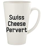 Knick Knack Gifts Swiss Cheese Pervert - 17oz Ceramic Latte Coffee Mug Cup, White