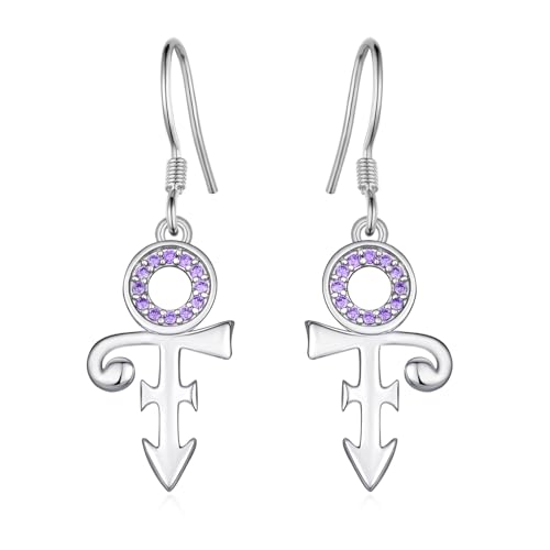 Prince Symbol Earrings 925 Sterling Silver Prince Symbol Jewelry Gifts for Music Fans Women Prince Souvenir Accessories