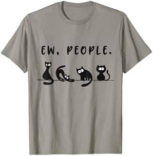black cat shirt funny womens ew people meowy cat lovers T-Shirt