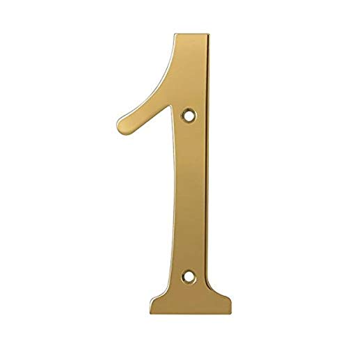 Chiffre de maison 1 en laiton massif Deltana RN6-1 hauteur 15 cm