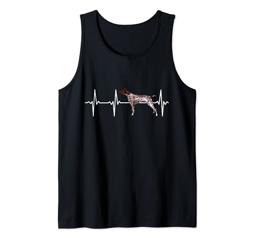 German Shorthaired Pointer Heartbeat Love My Dog Tank Top, Black