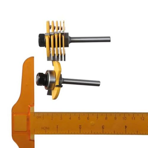 Image of Split Milling Cutter 2pcs Carbon Steel Durable Disassembly T-Shaped Cutter Portable 1 /4 Inch Shank Slot Cutter Router Bit Set