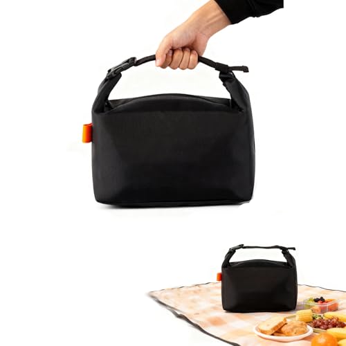 GoodTool Lunch bag for Adults Large Capacity Lunch Tote Reusable High Capacity Lunch Tote Bags for Work Travel and Outdoor Leakproof Food Container Handheld Portable Meal Bag Black