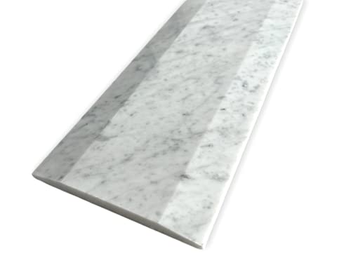 Tenedos Carrara Bianco Marble Double Hollywood Floor Threshold (Marble Saddle) Polished- (6X36) #TOP2