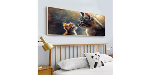 Broderie Diamant Maman Chaton XL | Kit Complet 5D Rond 100x200cm pour Adultes et Enfants DIY C-440 - 2