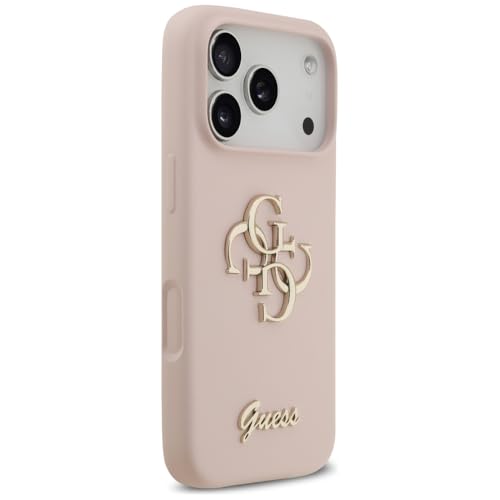 Coque silicone Guess iPhone 17 Pro rose 4G Script antichoc CG MOBILE