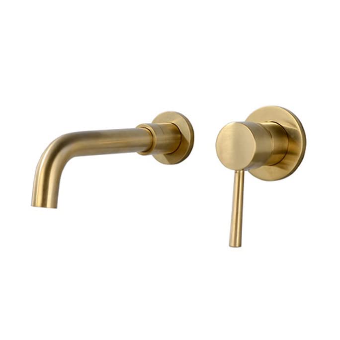 MSHGSKU Grifo para Lavabo de baño de Pared Giratorio de 360 Grados, diseño Moderno, Blanco, Ahorra Espacio, fácil instalación, Elegante Accesorio de baño para renovación del hogar.