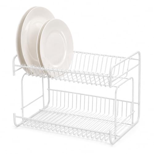 Image of Delfinware 2013W White 2 Tier Small Plate Rack