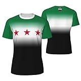 Camiseta deportiva de malla con la bandera de Siria 1932-1963 para correr, bicicleta, fútbol, tenis, fútbol, fitness, camiseta impresa en 3D, Multicolor, 3XL