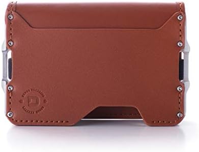 Dango D03 Dapper Bifold EDC Wallet - Made in USA - Genuine Leather, Slim, Minimalist, Metal, RFID Blocking
