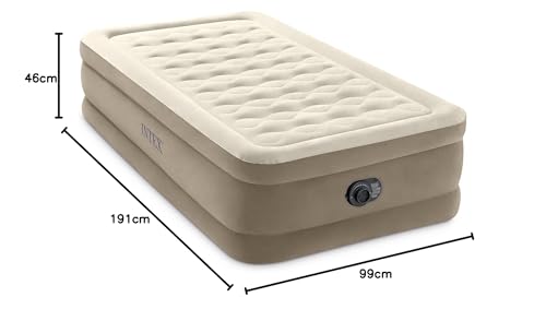 Intex Twin Ultra Plush Luftbett mit Fiber-Tech RP, aufgeblasene Größe: 99 cm x 191 cm x 46 cm (64426ND)