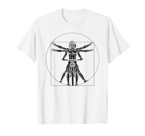 Bicicleta Bicicleta Ciclismo Leonardo Da Vinci Hombre vitruviano Camiseta