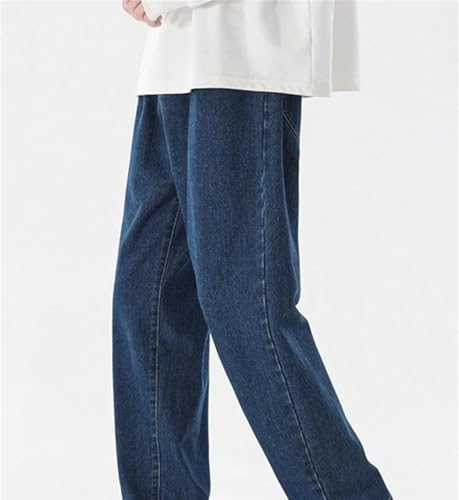 Mens Jeans Casual Ankle-Length Classic Straight Denim Wide-Leg Pants Comfortable Streetwear Trousers2