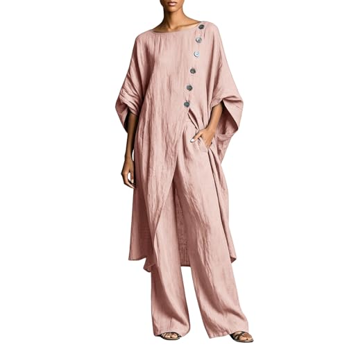 Ensemble deux pièces en lin premium texturé à coupe fluide chic