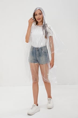 HOOMBOOM Clear Rain Ponchos: Lightweight Waterproof Outdoor Gear for Any Weather – 4 Pack - Image 7